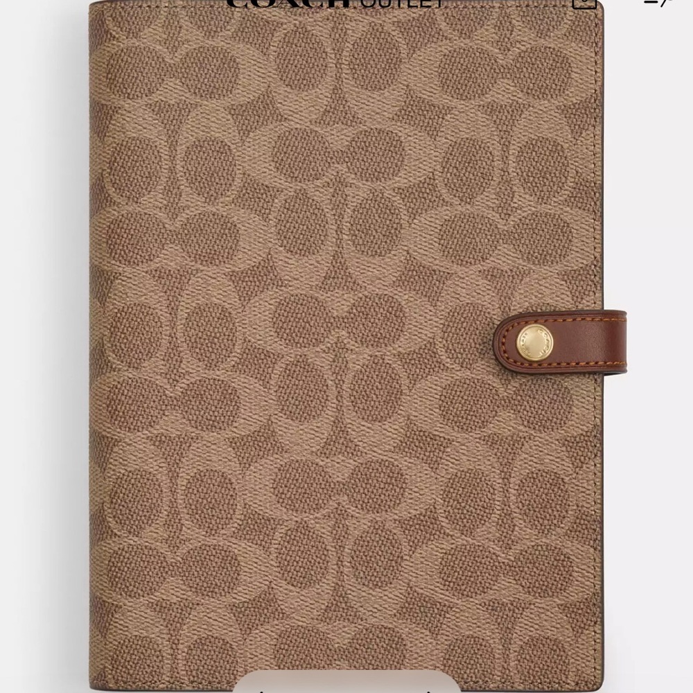 Coach Tan and Brown Signature Planner